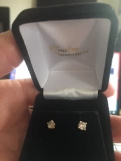 1-4 Carat Natural Round Brilliant Solitaire Diamond Stud Earrings 4 Prong customer photo 1