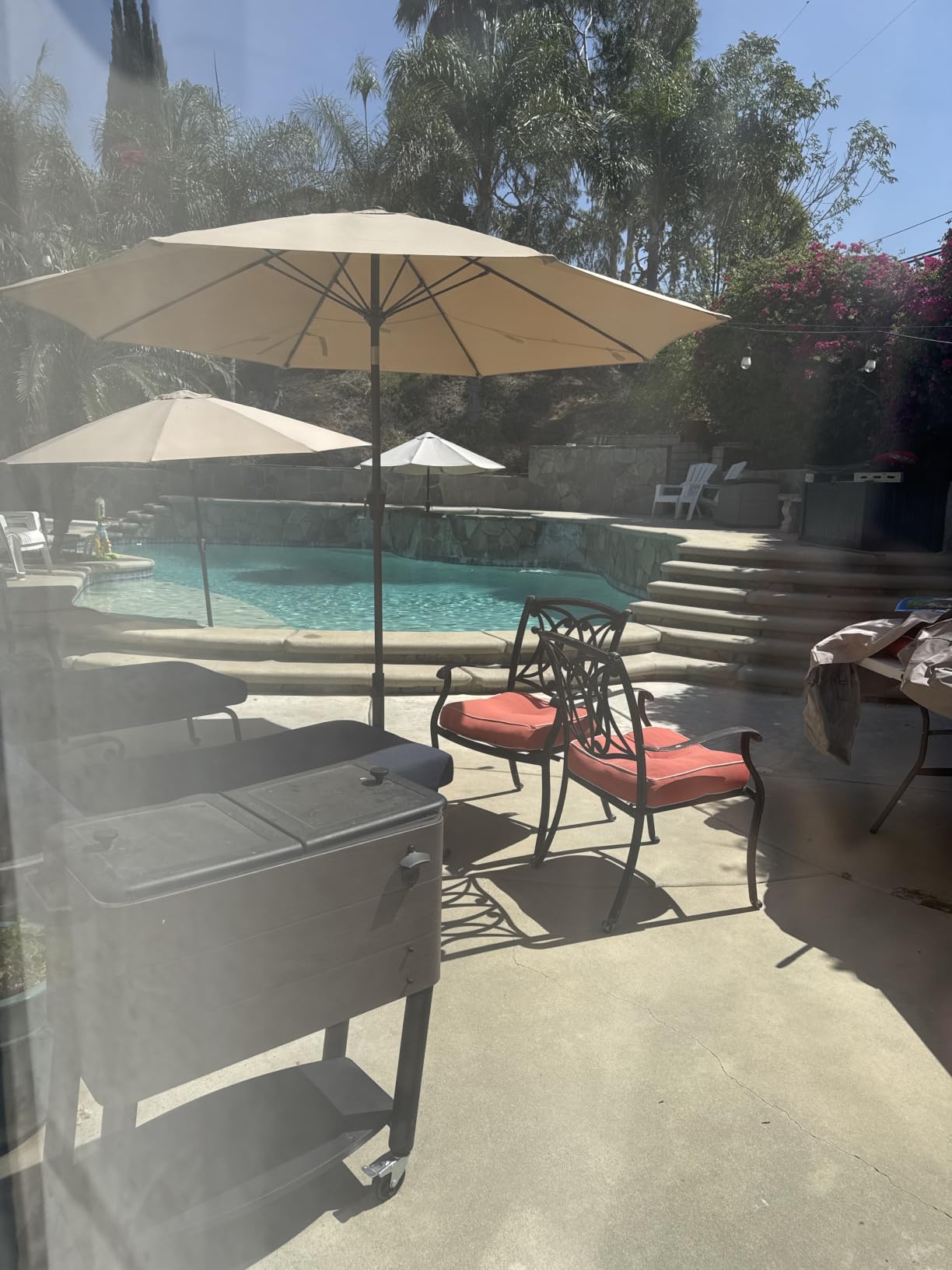 ABCCANOPY 9FT Patio Umbrella Outdoor 8 Ribs Table Umbrella | Fade & UV Resistant Fabric, 8 Fiberglass Ribs, Smooth Crank System, Burgundy, Great for Patio, Backyard, Garden, Deck customer photo 2