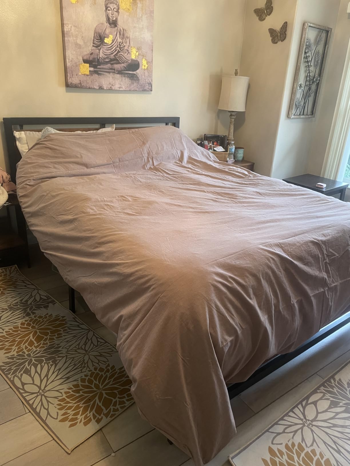 MooMee Duvet Cover Set 100% Washed Cotton Linen Like King | Relaxed Linen-like Texture. Soft, Breathable & Long-lasting Comfort. Lightweight. Hidden Zipper with 8 Interior Corner Ties customer photo 1