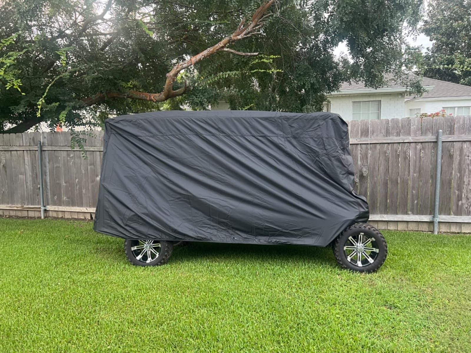 moveland 6 Passenger Golf Cart Storage Cover for E Z GO, Club Car, Yamaha | Black, Heavy-Duty Weatherproof Fabric, Weatherproof Dustproof, Fits 138