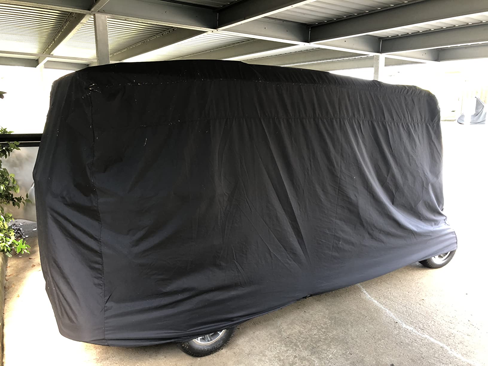 moveland 6 Passenger Golf Cart Storage Cover for E Z GO, Club Car, Yamaha | Black, Heavy-Duty Weatherproof Fabric, Weatherproof Dustproof, Fits 138