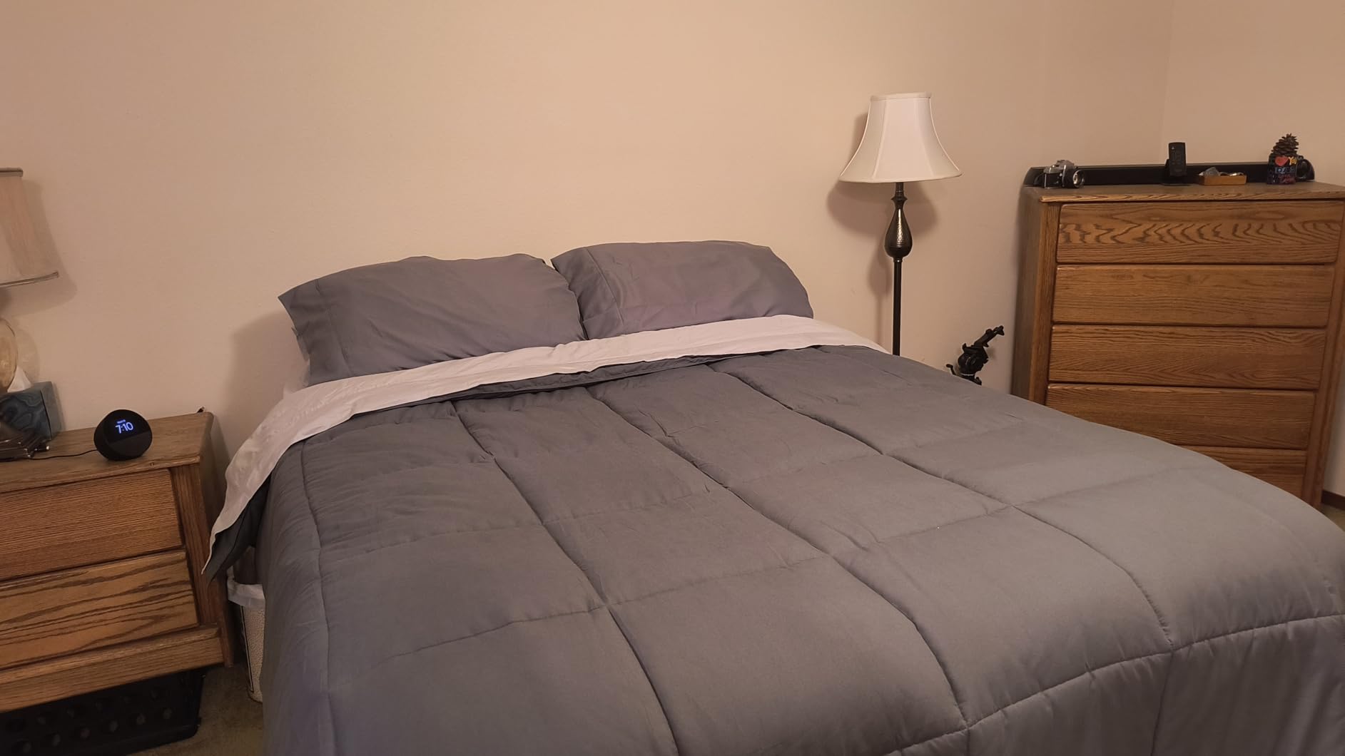 Bare Home Queen Comforter Set - 1800 Ultra Soft (Queen, White) | All-Season, Breathable, Hypoallergenic, Premium 1800, Warm, Cozy customer photo 2