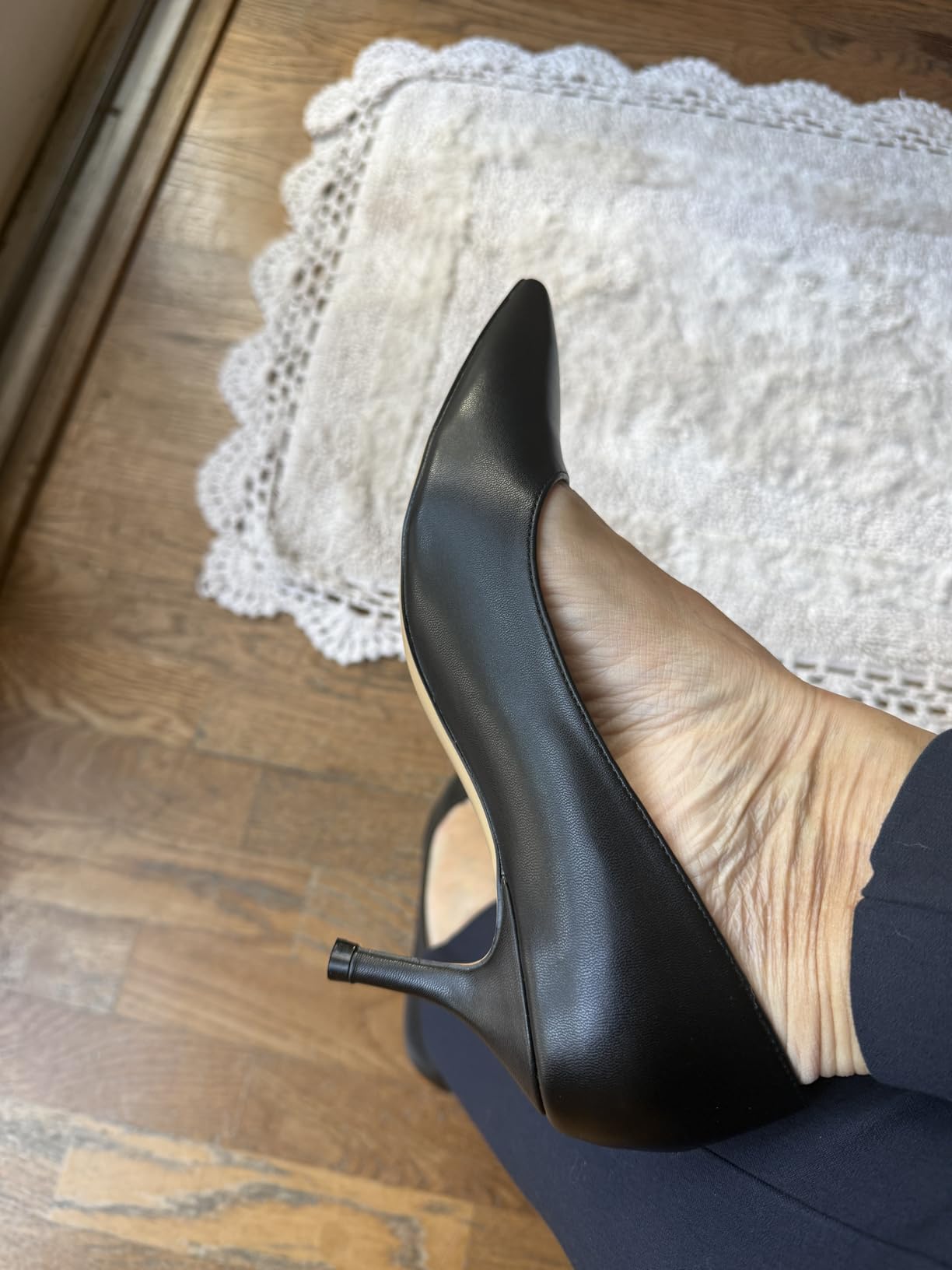 JOY IN LOVE Women's Pointed Toe Kitten Heel Pumps customer photo 2