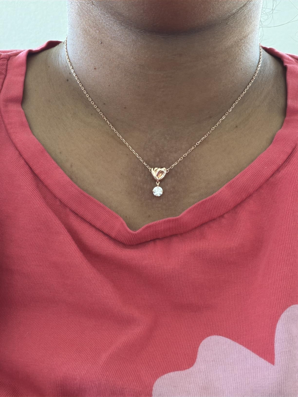 Swarovski Lifelong Heart Necklace, Earrings, and Bracelet Crystal Jewelry Collection, Rose Gold & Rhodium Tone Finish customer photo 2