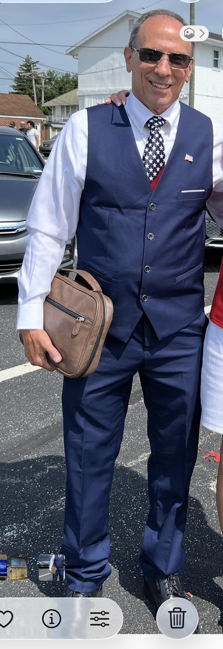 Men's 3 Piece Suit with Tie, One Button Solid Jacket Vest and Pants customer photo 1