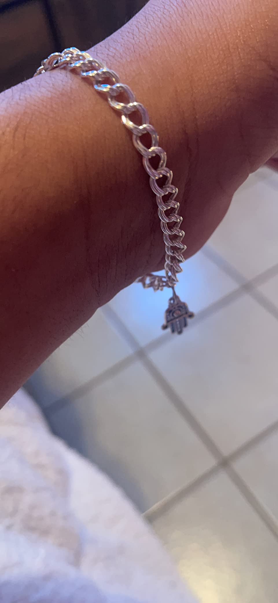 Miabella 925 Sterling Silver Italian Double Curb Charm Link Bracelet customer photo 2
