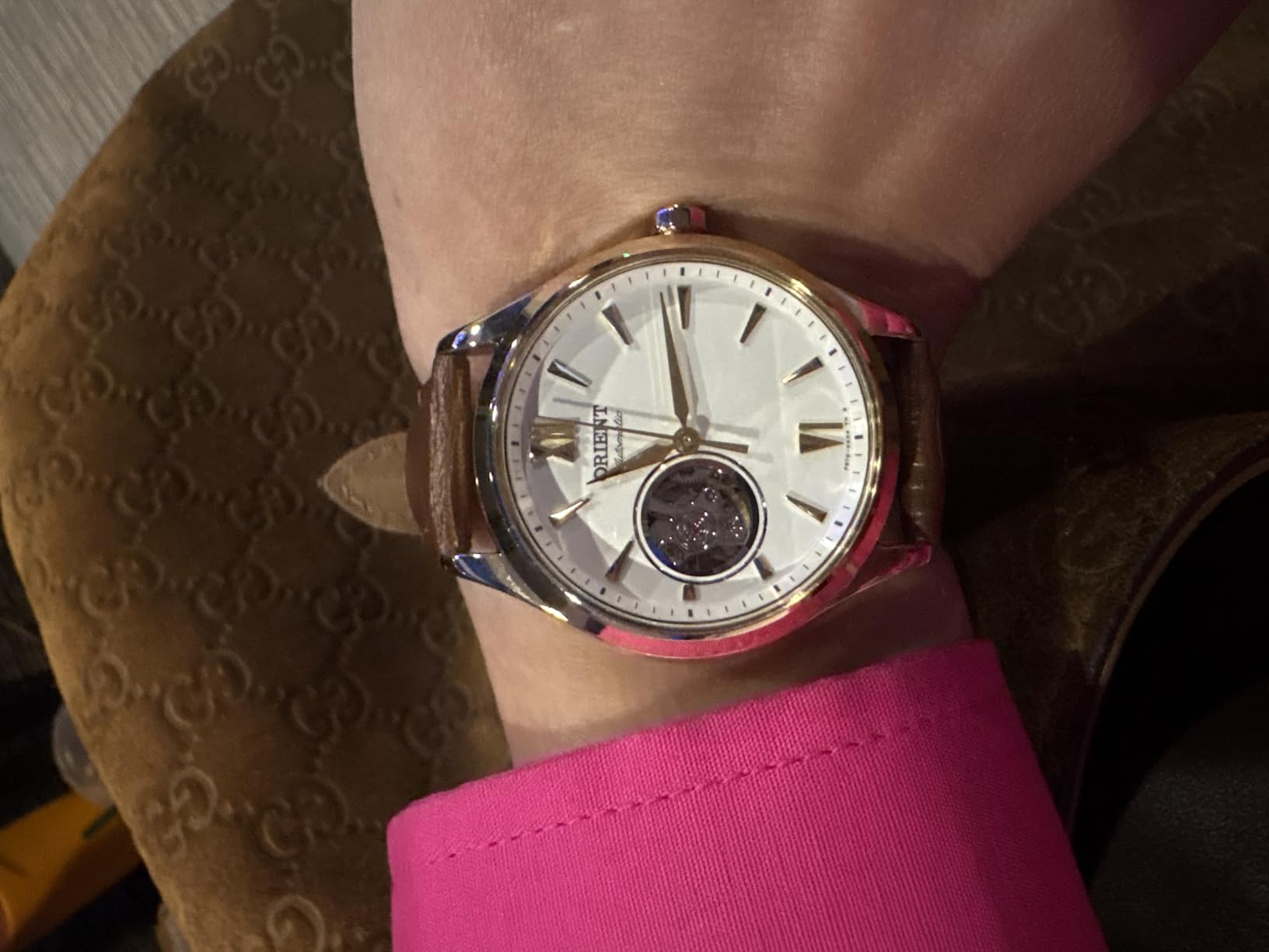 RN-AG0728S Women's Automatic Watch, Mechanical, Open Heart, White Dial, Classic Ladies Watch customer photo 1