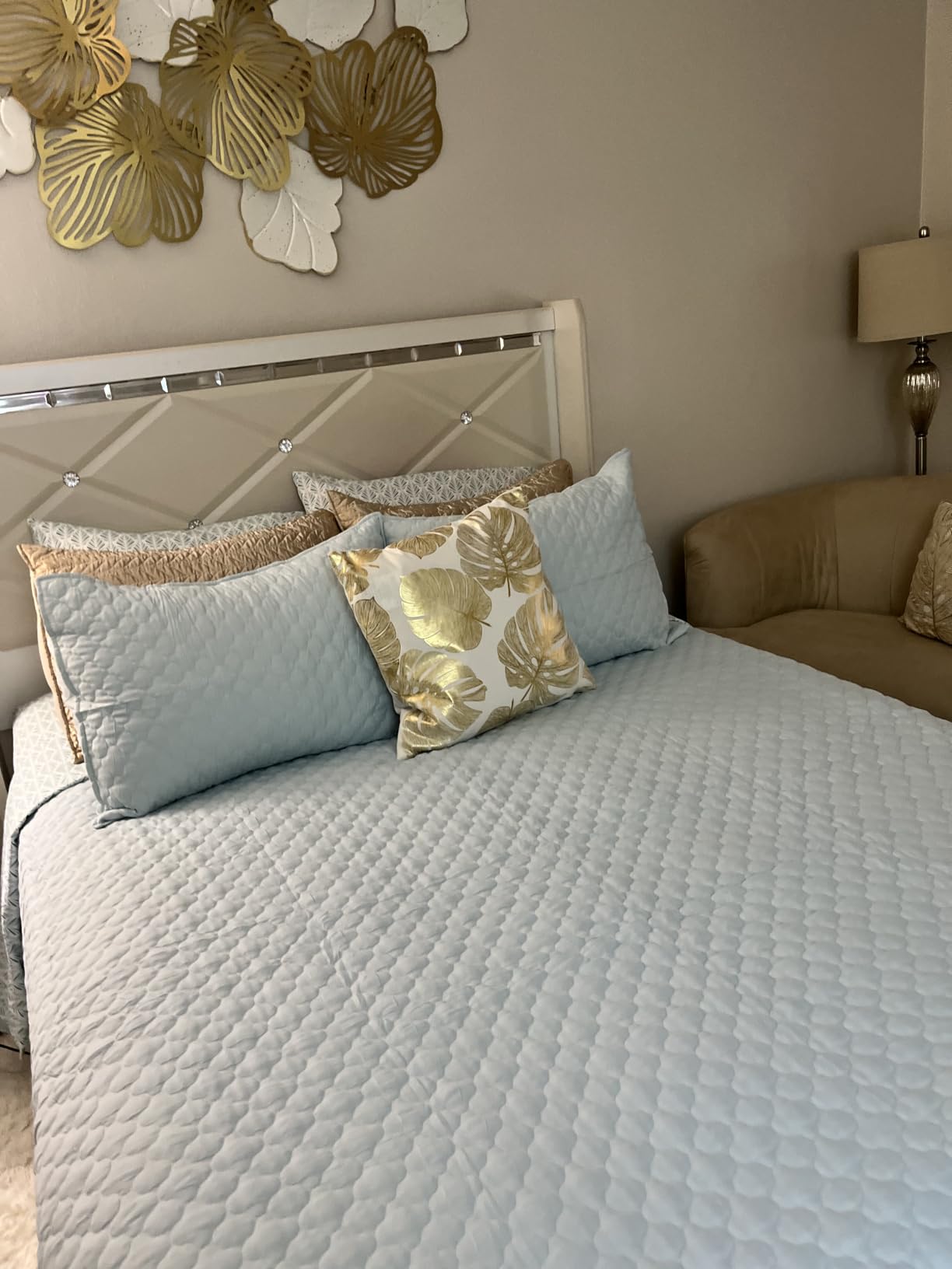 HORIMOTE HOME Quilt Set King Size Navy Blue, Classic Geometric Diamond Stitched Pattern, Ultra Soft Lightweight Bedspread Coverlet for All Season 3 Pieces(1 Quilt and 2 Pillow Shams) customer photo 1