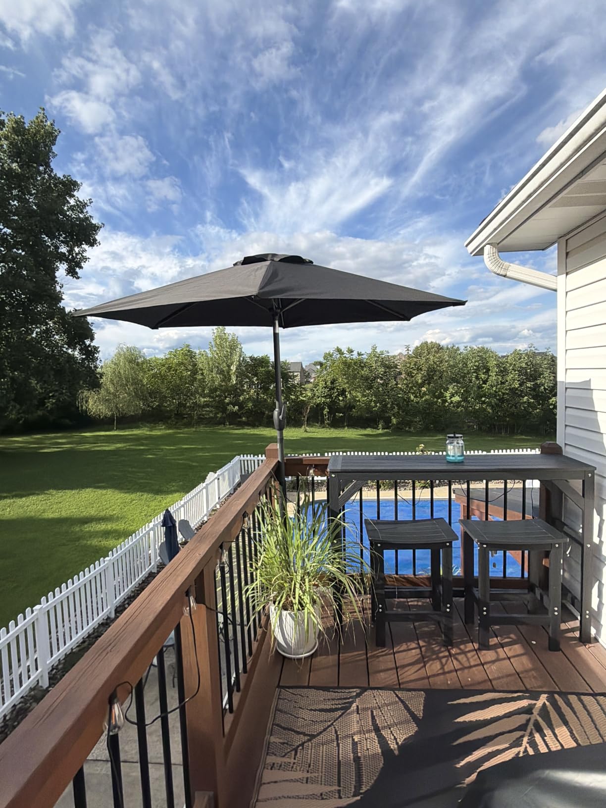 Best Choice Products 7.5ft Heavy-Duty Round Outdoor Market Table Patio Umbrella w/Steel Pole, Push Button Tilt, Easy Crank Lift - Green customer photo 1