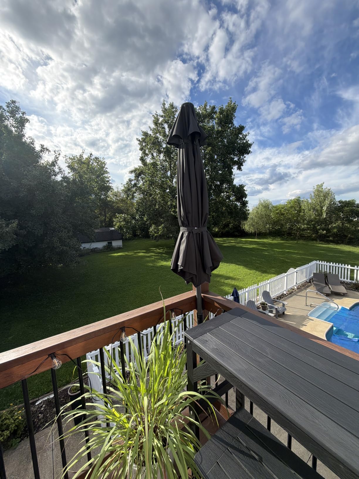 Best Choice Products 7.5ft Heavy-Duty Round Outdoor Market Table Patio Umbrella w/Steel Pole, Push Button Tilt, Easy Crank Lift - Green customer photo 2
