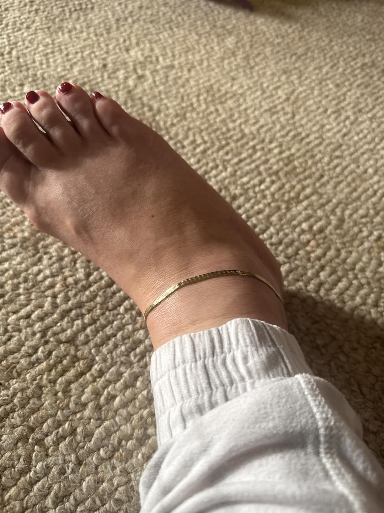 Gold Anklets for Women Waterproof, 18K Gold Plated Anklet for Women Snake Chain Link Dainty Ankle Bracelets customer photo 1