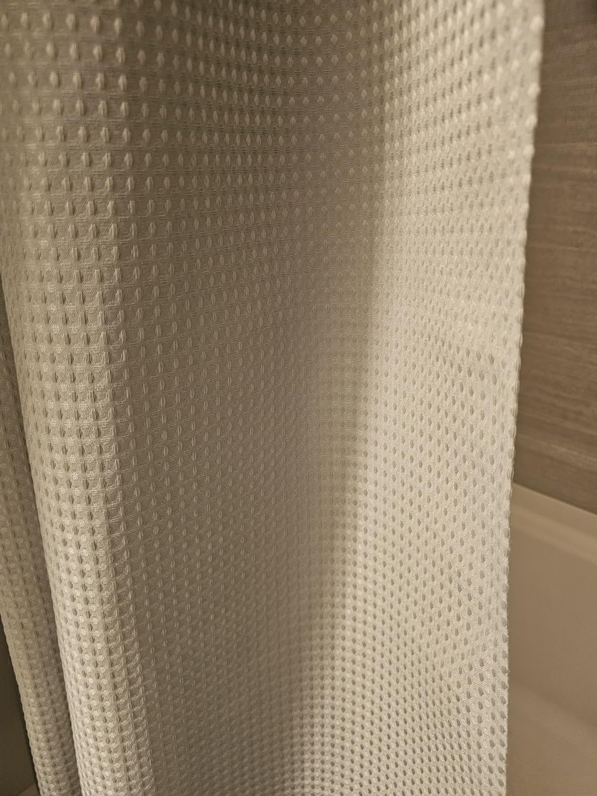 N&Y HOME Waffle Weave Shower Curtain with Snap-in Liner Set White, 71x72 | 12 Metal Hooks Included, Snap on/off Fabric Liner, Mesh Top Window, Washable, Hotel Style Shower Curtain Set for Bathroom customer photo 2