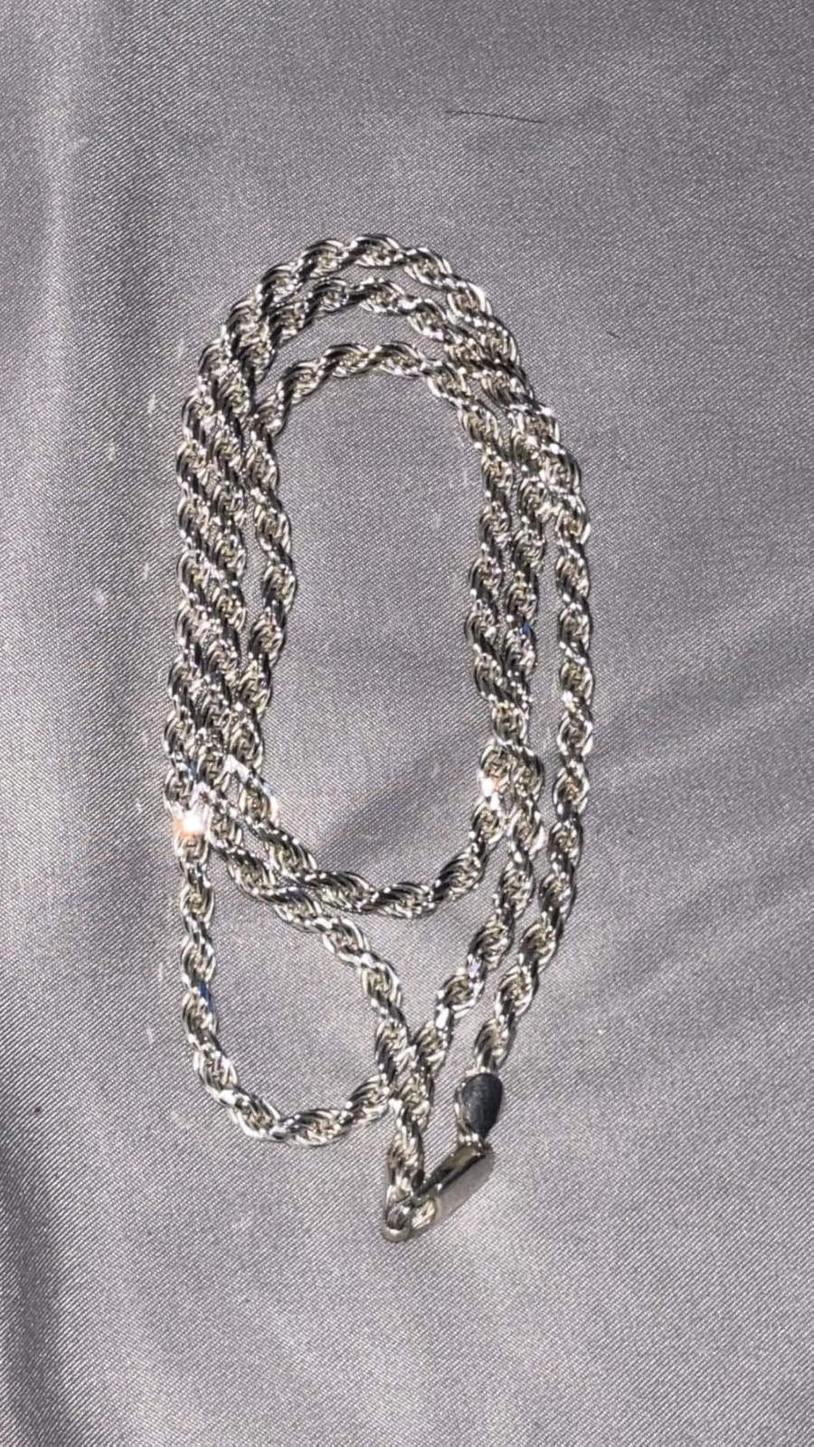 925 Sterling Silver 4mm Solid Italian Rope Diamond Cut Twist Link Chain Necklace with Gift Box for Men & Women - Made in Italy customer photo 1
