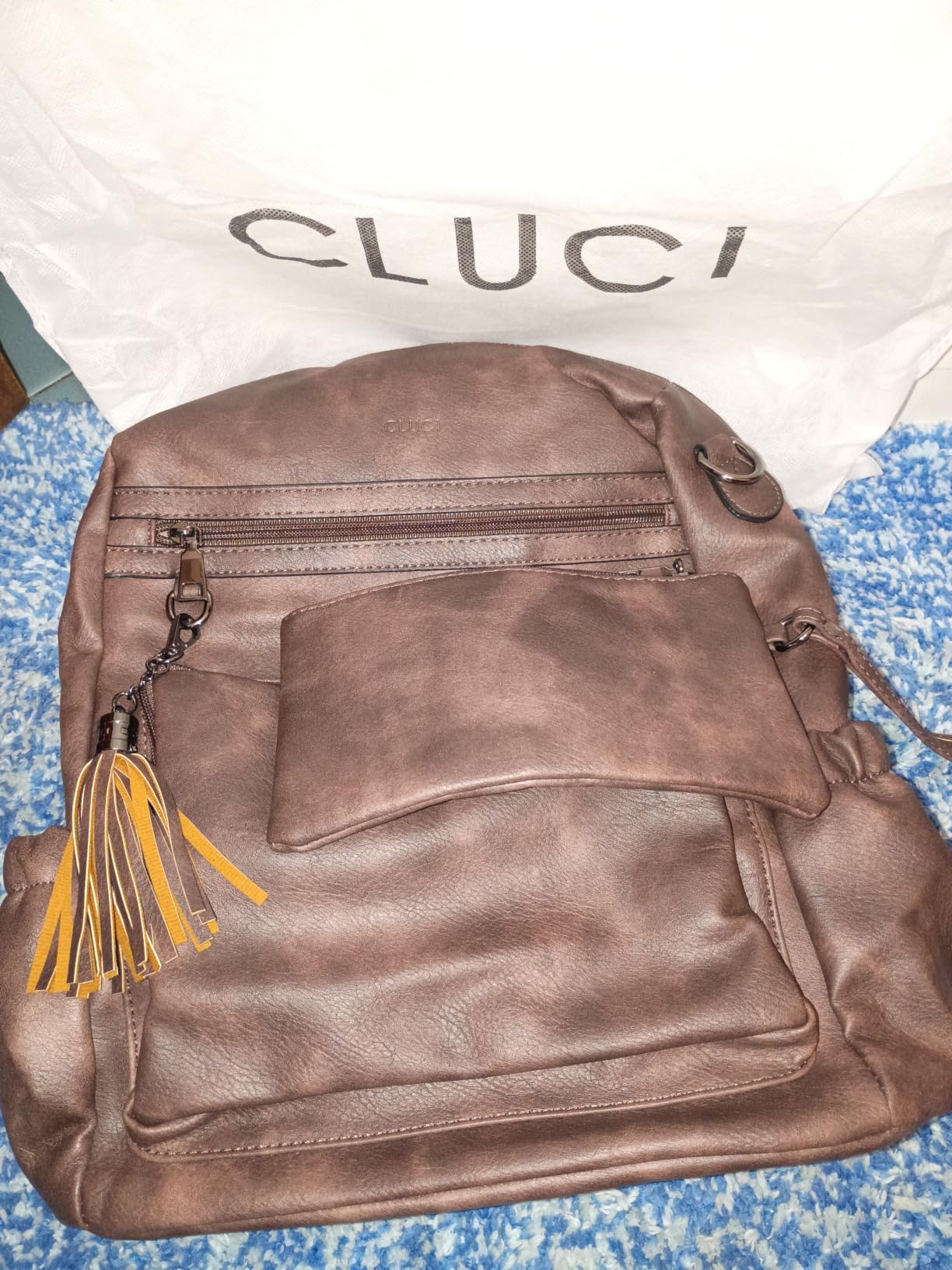 CLUCI Vegan leather Backpack for Women | Travel, Medium Tassel, Zipper, Convertible, Spacious, Everyday Use, School, College, Work, Laptop customer photo 2