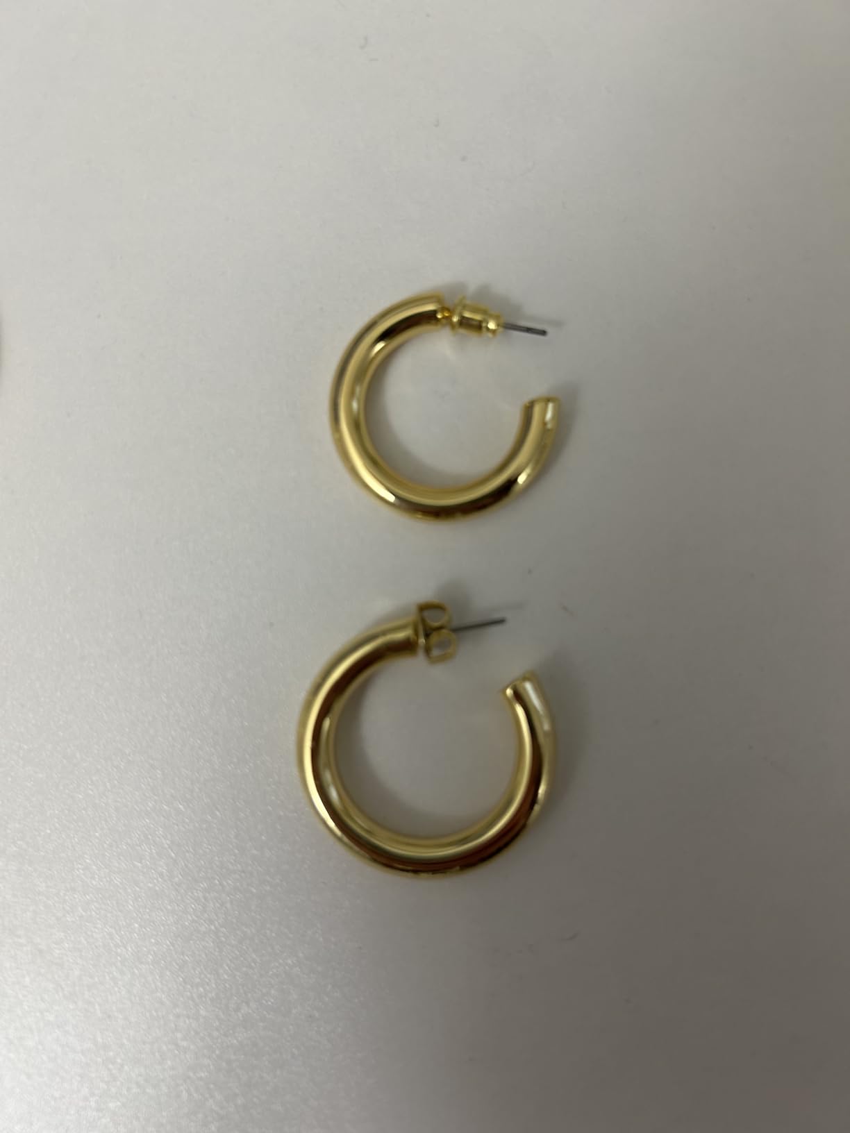 Chunky Gold Hoop Earrings for Women, Lightweight 14K Gold Plated | Gold Hoops, Gold Plated Earrings, Womens Earrings, 14K Gold Hoop Earrings customer photo 2