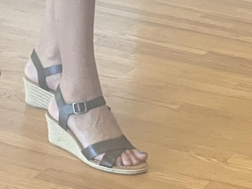 Women's Espadrille Wedge Sandal with Adjustable Buckle, Elastic Strap customer photo 2