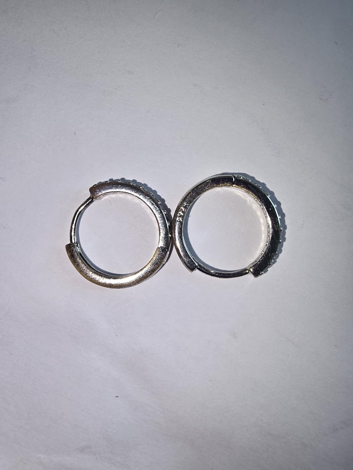 3 Pairs 925 Sterling Silver Small Hoop Earrings for Women Men | Cubic Zirconia, 14K White Gold Plated Huggie Hoop Earrings, Hypoallergenic customer photo 2