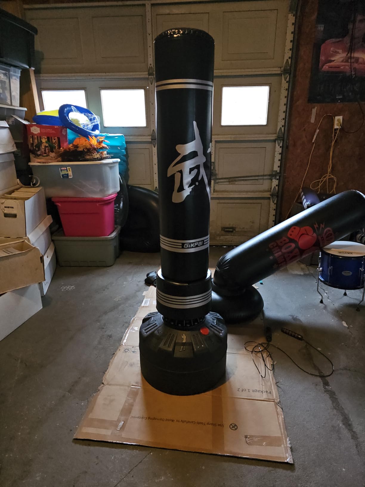 GIKPAL Freestanding Punching Bag for Adults, Heavy Boxing Bag with Stand | 12-Suction-Cup Stable Base, Tear-Resistant PU Leather, No-Spring Quiet Rebound, Sand/Water Fillable, Kickboxing & Cardio customer photo 1