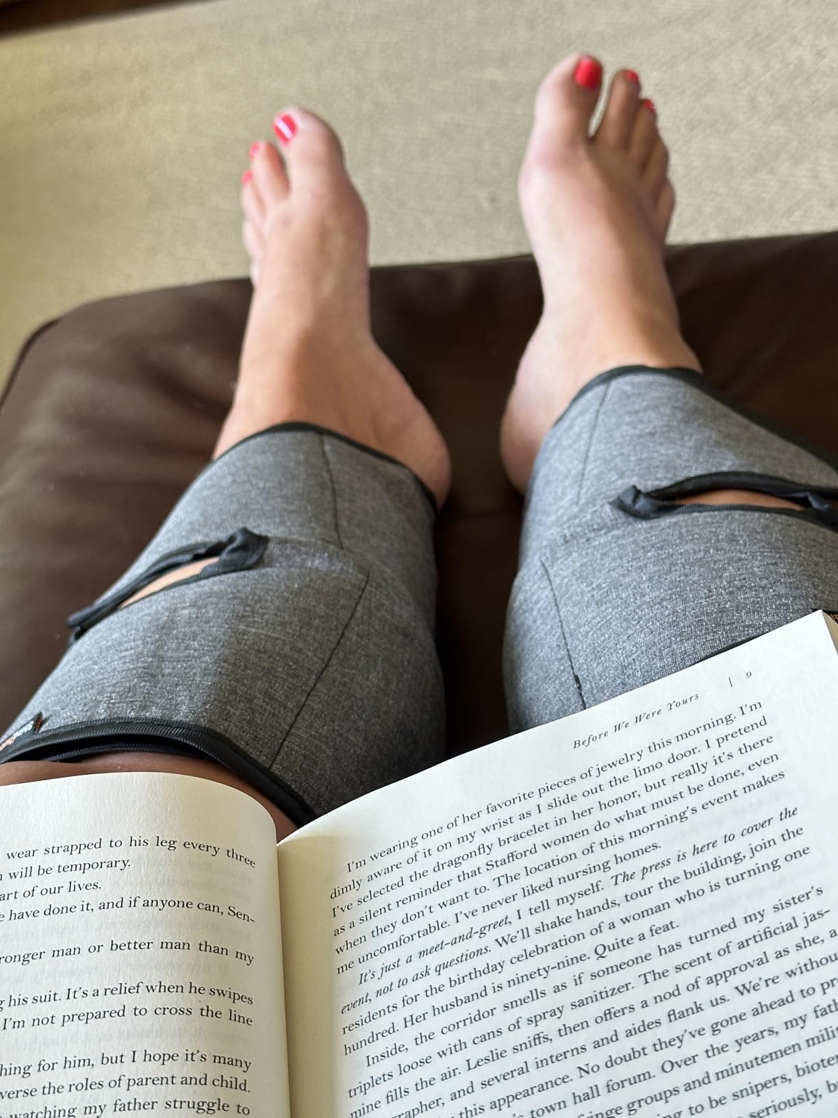 SHINE WELL Leg Compression Massager for Circulation and Pain Relief FSA, Air Compression Calf Massager with 3 Modes 3 Intensities 2 Timing, for Restless Legs Syndrome Relief customer photo 2