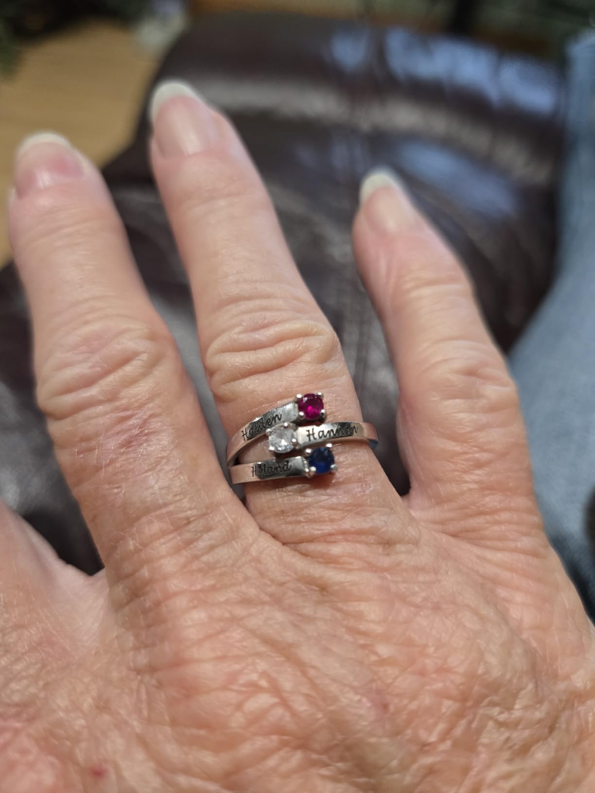 Custom4U Personalized Birthstone Rings for Women Promise Rings for Her customer photo 1