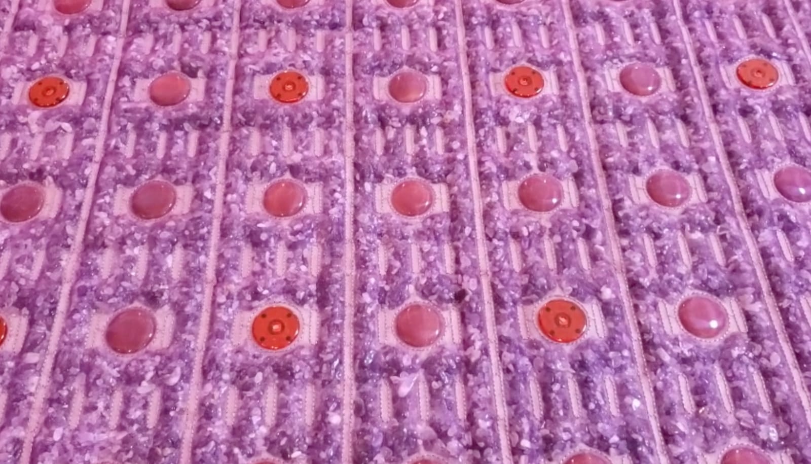 MediCrystal Far Infrared Amethyst Mat - Natural Agates + Photon Red Lights - FDA Registered Manufacturer - Negative Ion - FIR Heating Pad (Pro 72