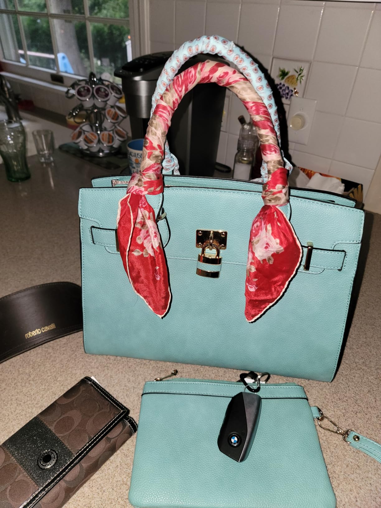 Women Handbags and Purses Ladies Shoulder Bag Top Handle Satchel Tote Work Bag with Matching Clutch customer photo 2