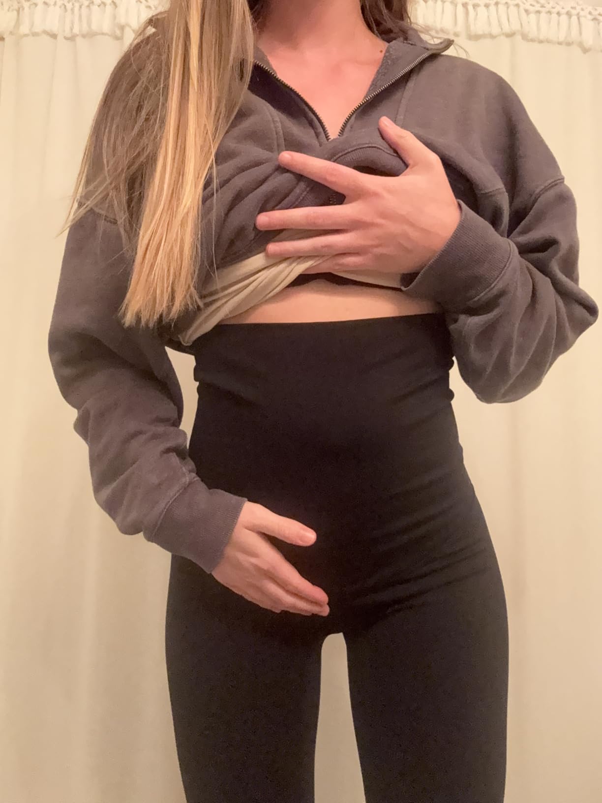 POSHDIVAH Maternity Leggings for Women Pregnancy Yoga Pants | Workout and Active wear, No Front Seam, Over Belly, Buttery Soft, Stretchy, Non-see-through, Pregnancy Essentials, Postpartum customer photo 1