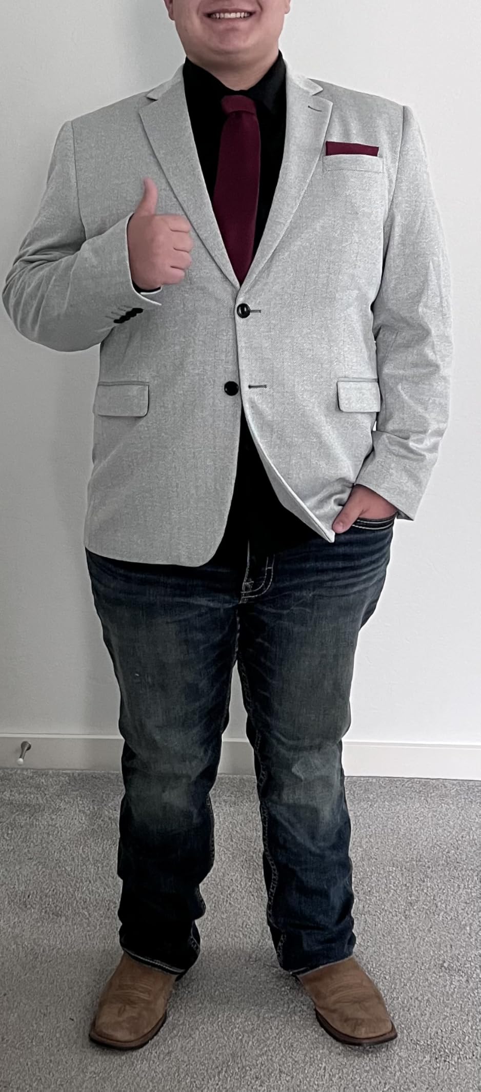 PJ PAUL JONES Men's Casual Knit Sport Coat Lightweight Blazer Jacket customer photo 2