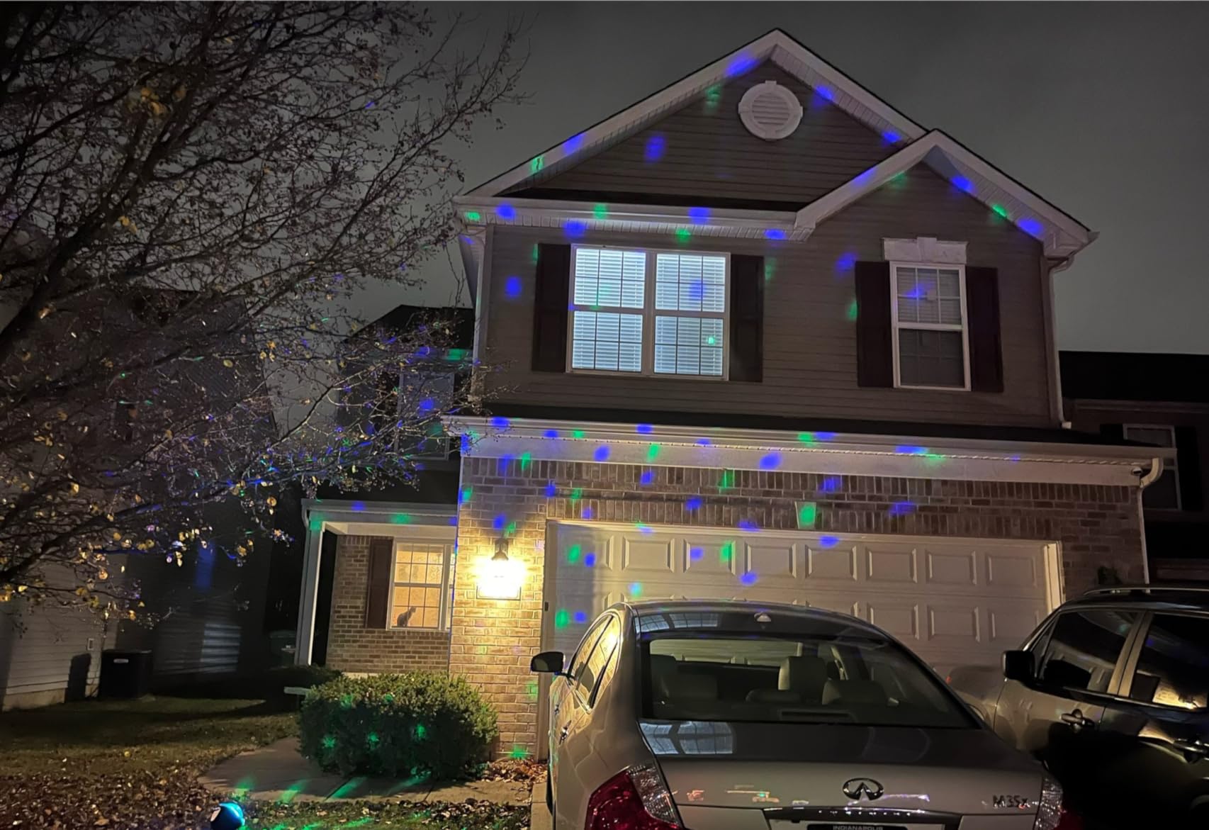PEIDUO Christmas Projector Lights Outdoor, Multicolor Rotating Snowfall Projector, Moving Points Christmas Projection Lights Outdoor Yard Decorations customer photo 2
