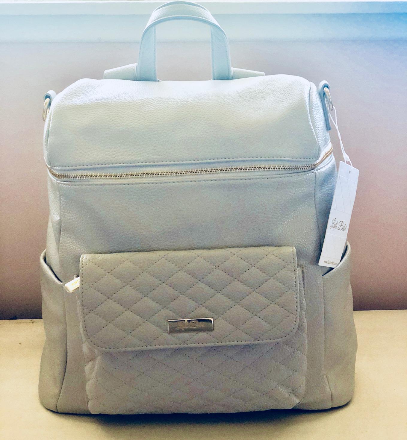 Monaco Large Diaper Bag Backpack by Luli Bebe - Designer Modern Vegan Leather Stylish Baby Backpack Diaper Bag for Mom, Multipurpose, Roomy, with Changing Pad (Caramel Brown) customer photo 1