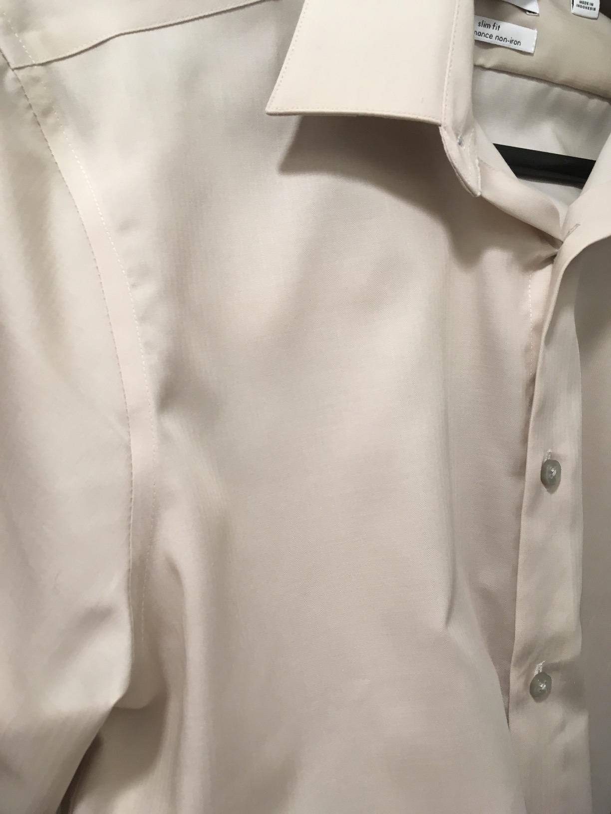Calvin Klein Men's Slim Fit Non-Iron Herringbone Dress Shirt customer photo 2