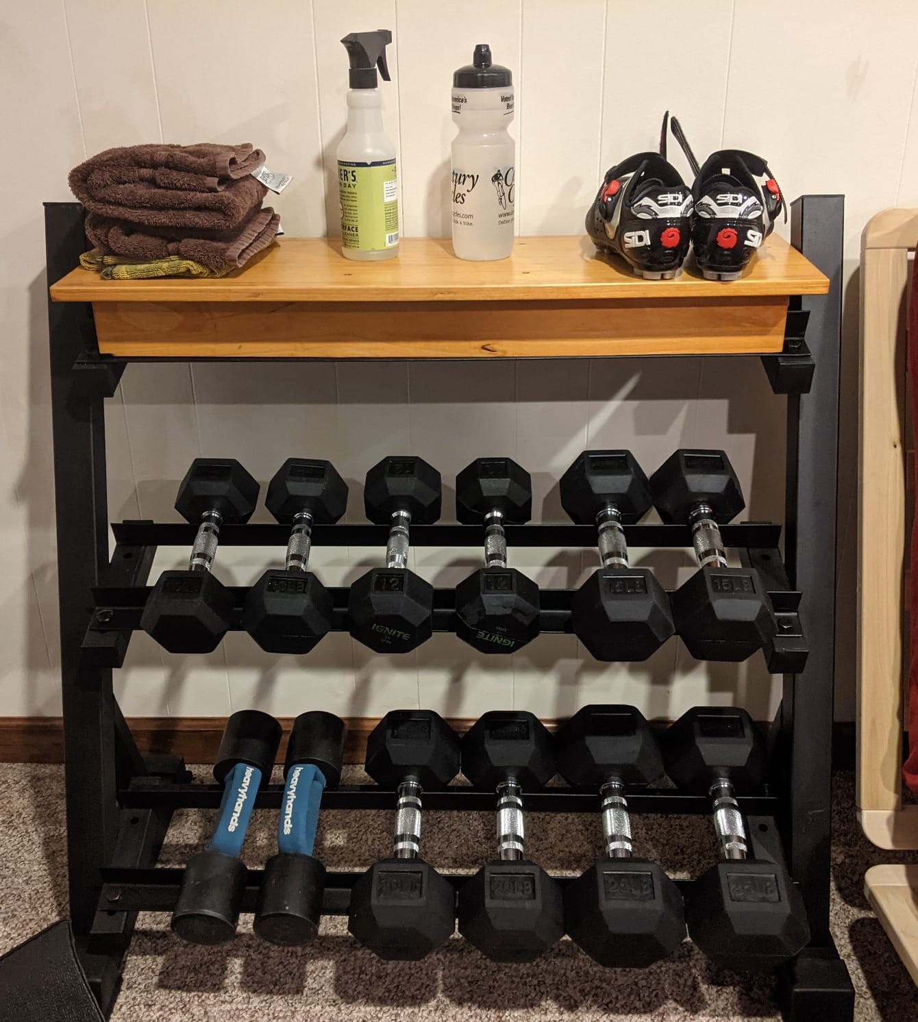 YOLEO Dumbbell Rack, Adjustable & Compact Weight Rack for Dumbbell, Kettlebell, Barbell, Heavy Duty Weight Storage Organizer, Space-Saving Dumbbell Storage Stand Holder for Home Gym - 1100LBS Capacity (Rack Only) customer photo 2