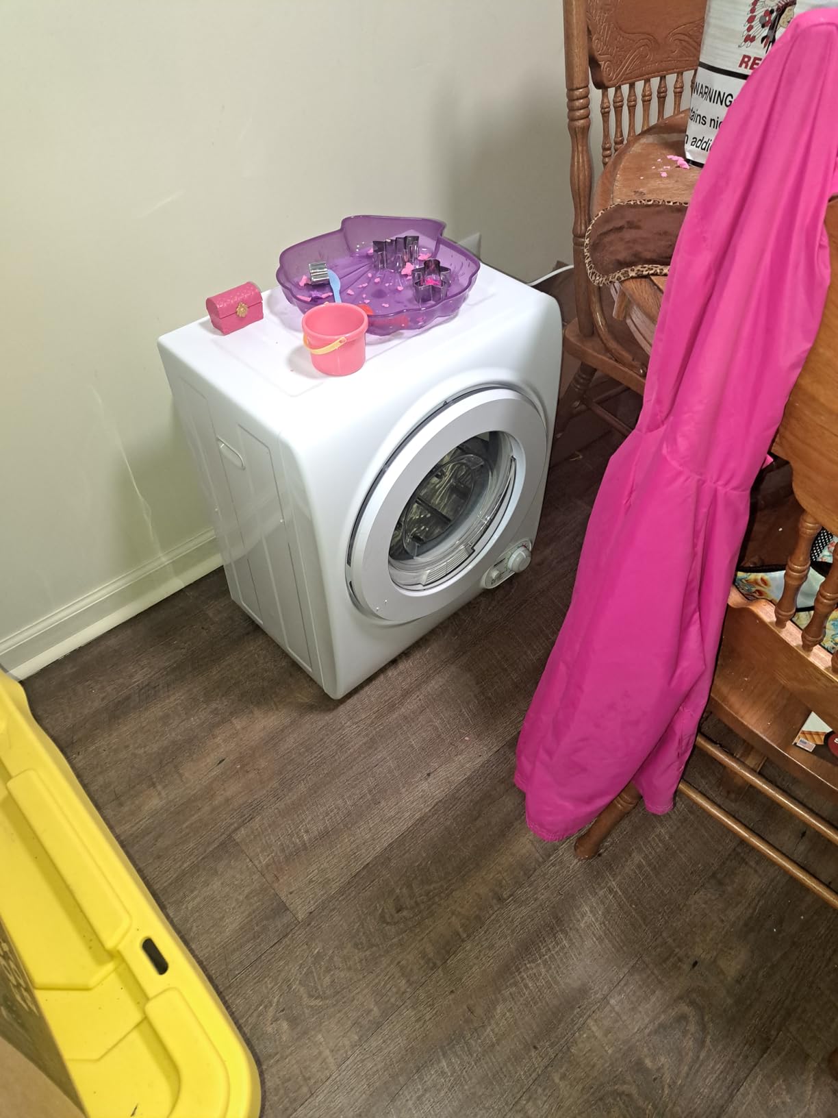 ROVSUN 110V Portable Clothes Dryer, High End Laundry Front Load Tumble Dryer Machine with Stainless Steel Tub & Simple Control Knob for Apartment, Dorm - 850W, White customer photo 2