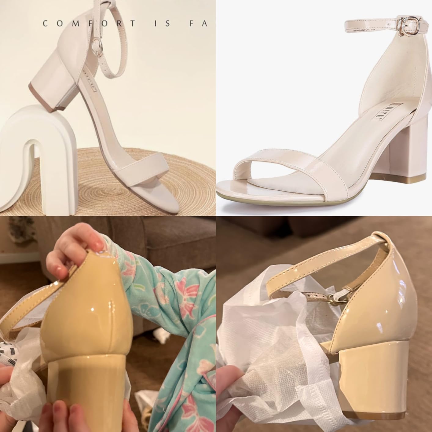 IDIFU Women's Cookie-LO Low Block Heels Chunky Sandals Ankle Strap Wedding Dress Pump Shoes customer photo 1