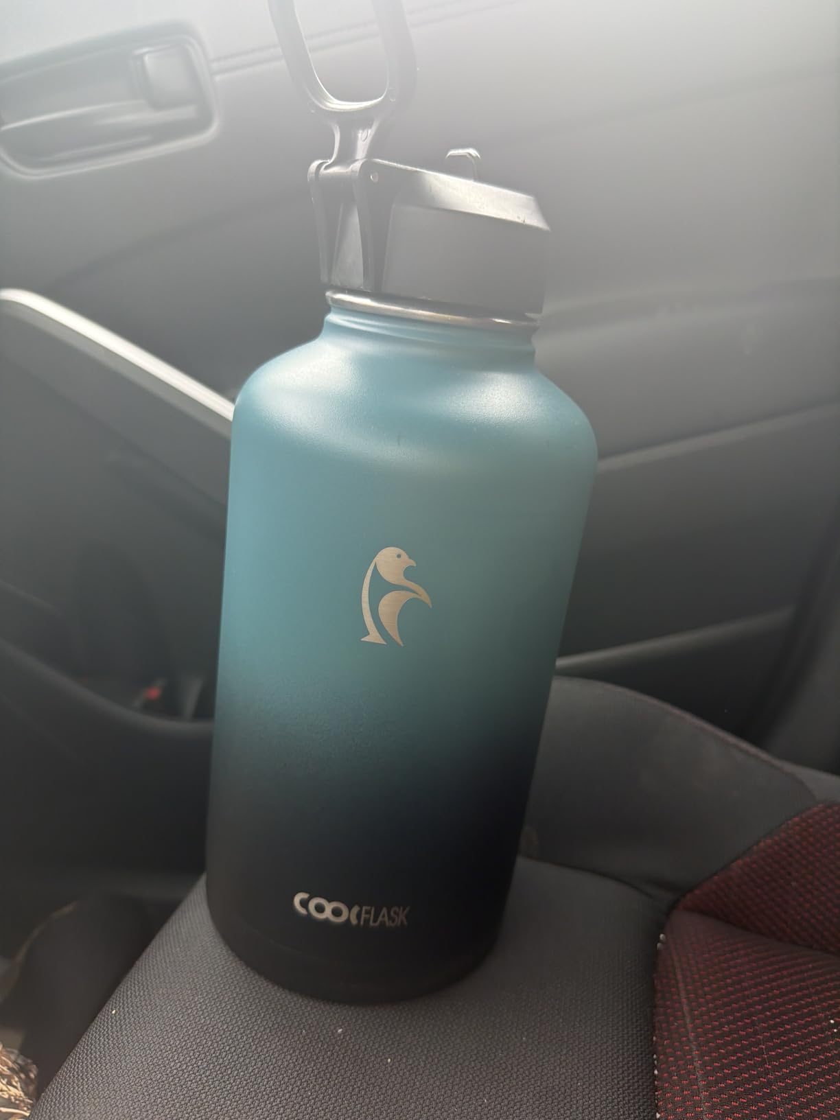 Coolflask Half Gallon Water Bottle Insulated with Straw & 3 Leakproof Lids, 64 oz Large Water Jug Stainless Steel Triple-Wall, Cold 48+h/Hot 24+h Dishwasher Safe, BPA-Free, for Sports Gym & Hiking customer photo 1