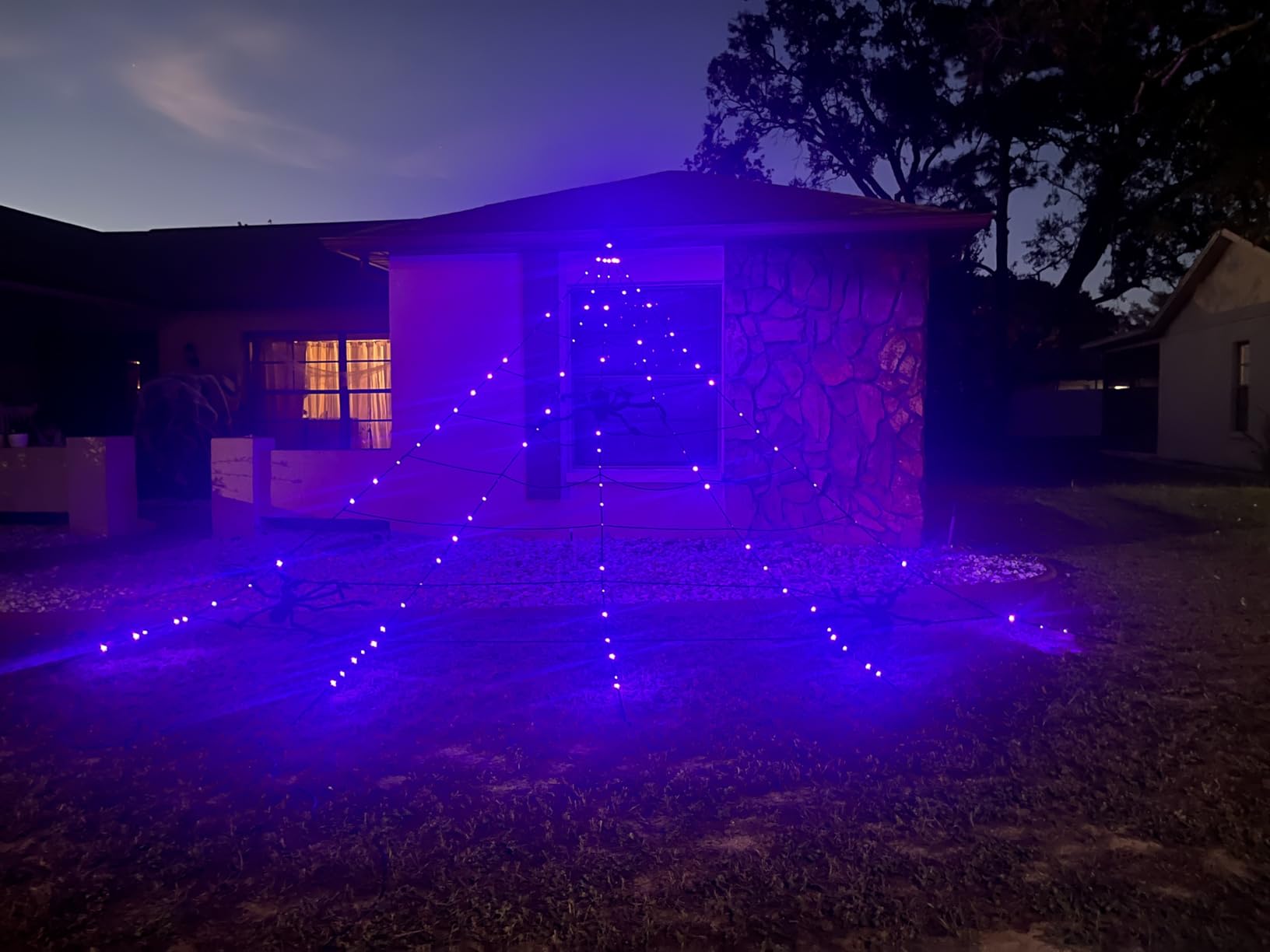 EAMBRITE Halloween Decorations Outdoor Giant Spider Light Up Spider 5Ft with 83 LED Purple Lights customer photo 1