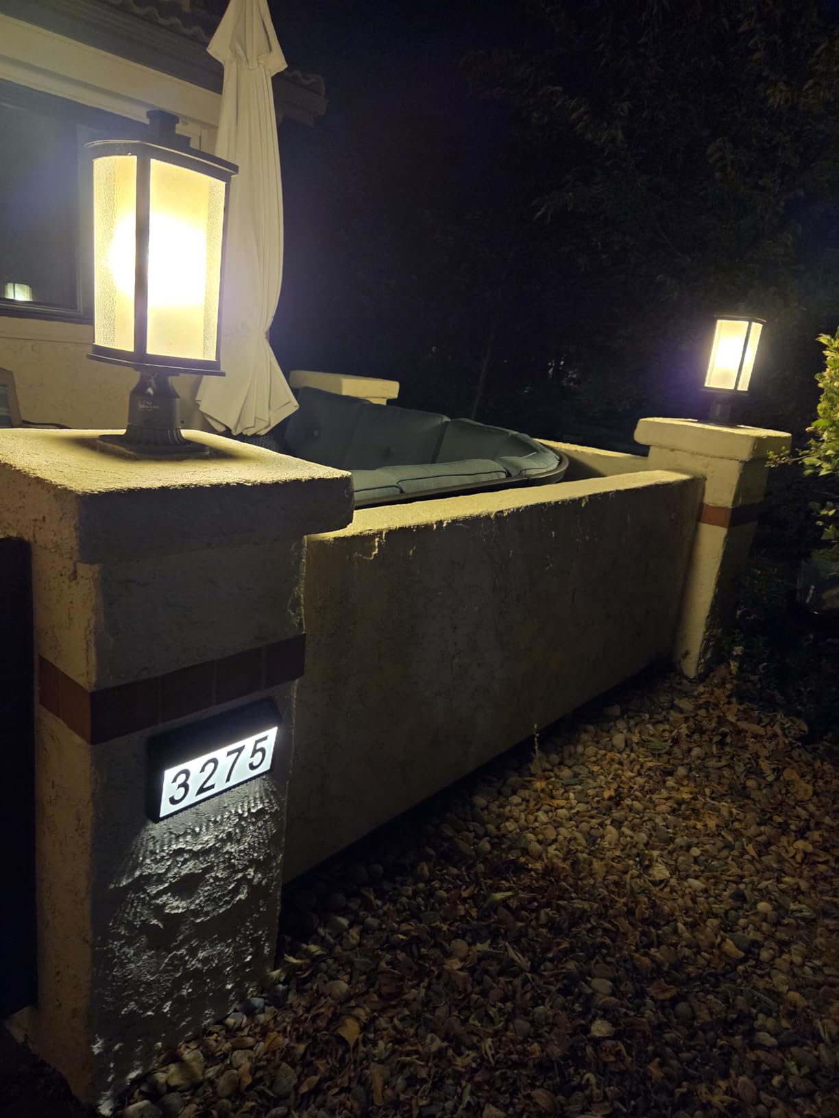 MAXvolador Solar Powered Address Sign House Number Waterproof 3-Light Modes | LED Illuminated Address Plaque, Wall Mounted & In Ground, Outdoor Address Numbers with Stakes for Outside Yard Home Driveway customer photo 2