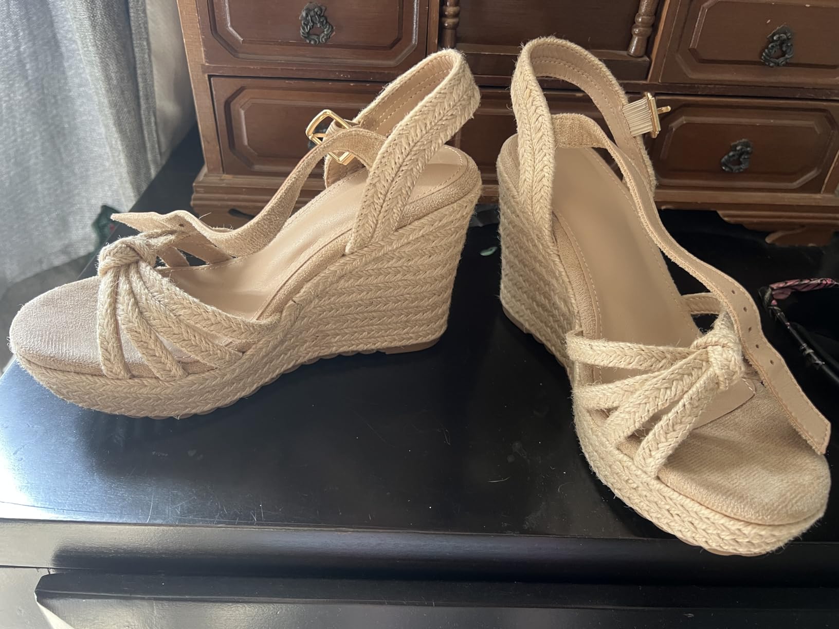 Wedge Heels Sandals for Women: Open Toe Platform Espadrilles Wedges customer photo 2