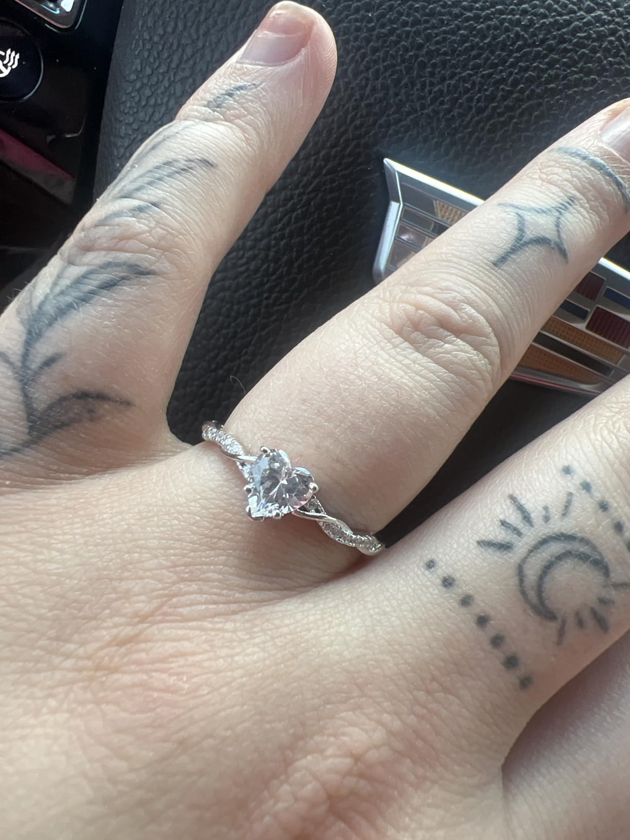 Yaresul 1.25ct Women Heart Promise Ring 925 Sterling Silver Rings | Heart Cut Created Emerald/Sapphire/Amethyst/Ruby/Cubic Zirconia Twisted Vine Engagement Ring Size 5-10 customer photo 1