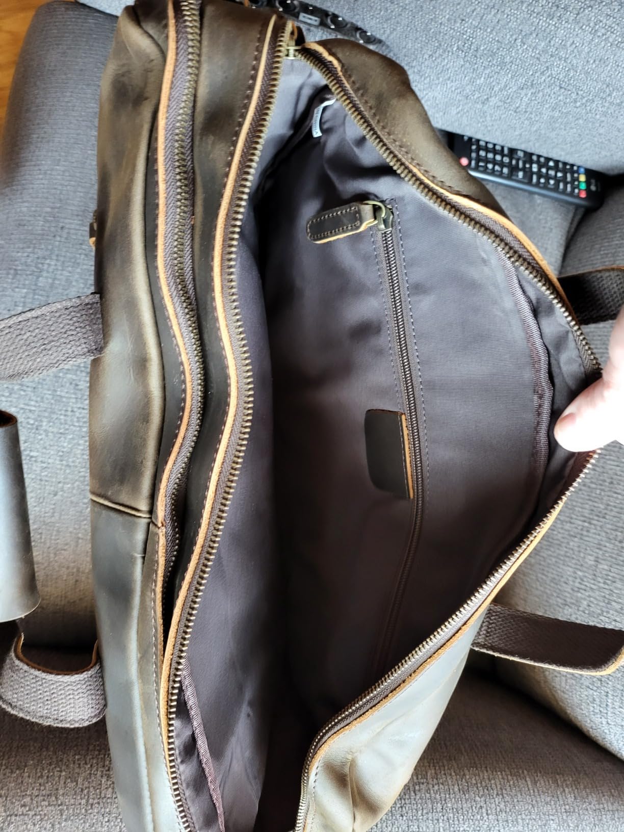 Masa Kawa Leather Briefcase for Men 15.6