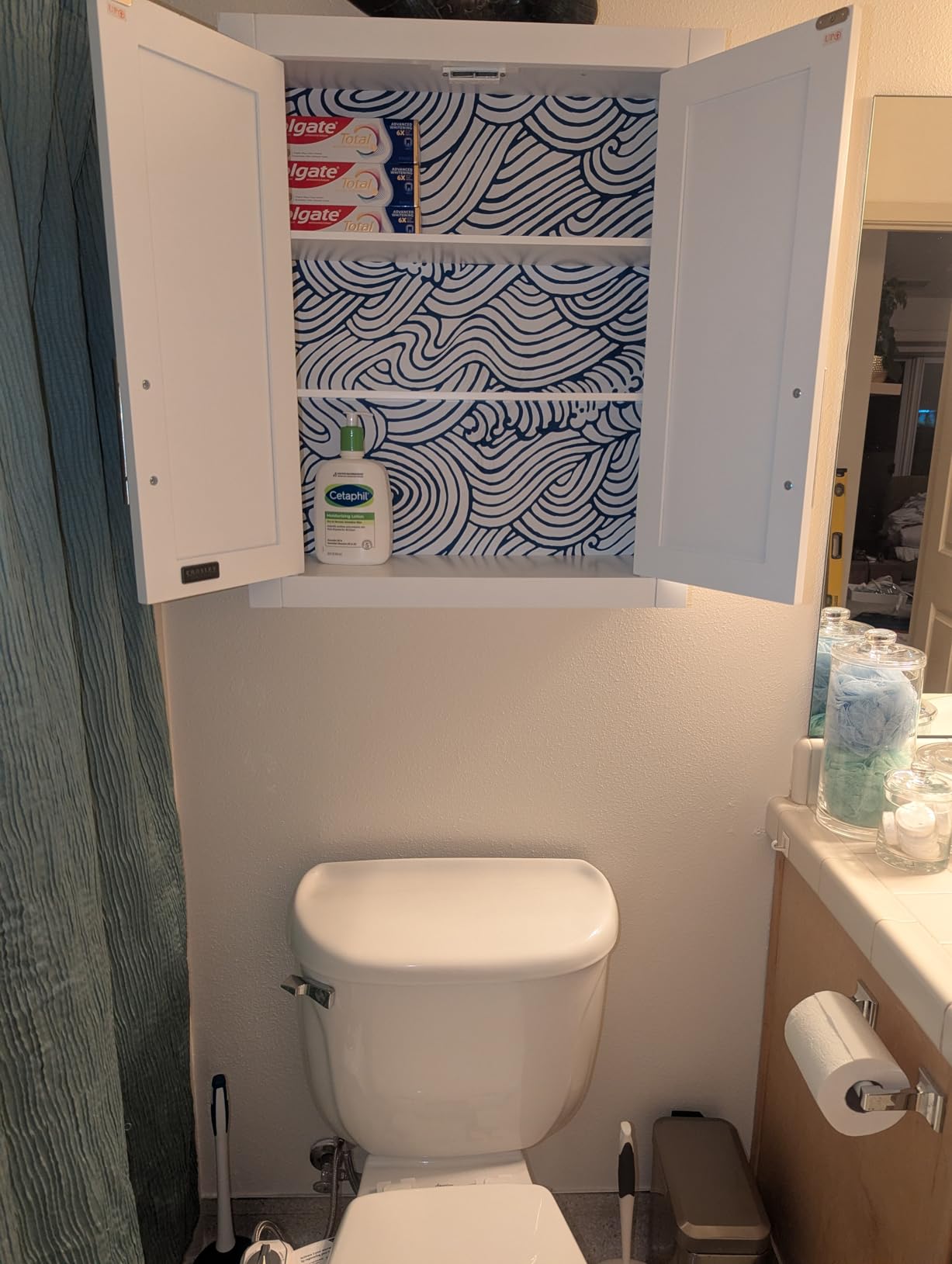 Crosley Furniture Savannah Wall Mounted Bathroom Storage Medicine Cabinet with Shelves, White customer photo 2