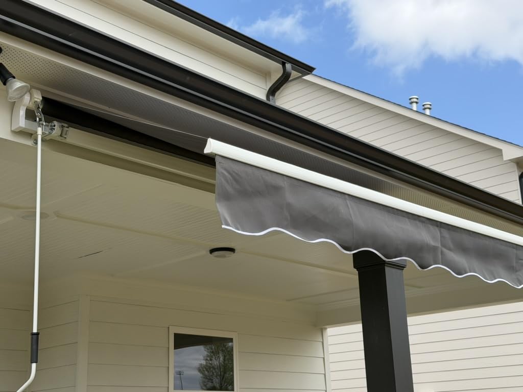 13.1'x8.2' Patio Awning Retractable Awning Cover Sunshade Shelter Outdoor Canopy with Crank Handle and Water-Resistant Polyester for Courtyard, Balcony, Shop, Restaurant, Cafe, Deck customer photo 1