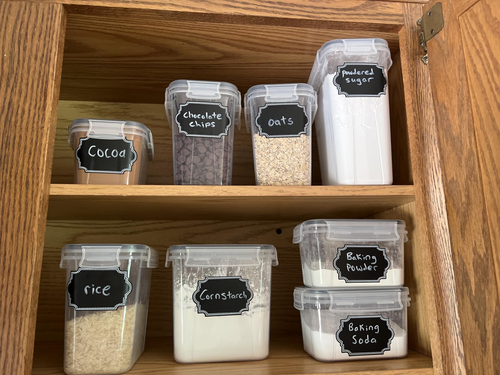 PRAKI Airtight Food Storage Containers Set with Lids - 24 PCS, BPA Free | Multiple Sizes Cereal Containers Storage Set, Pantry Organizers and Storage for Cereal Flour & Sugar - Labels & Marker, Black customer photo 1