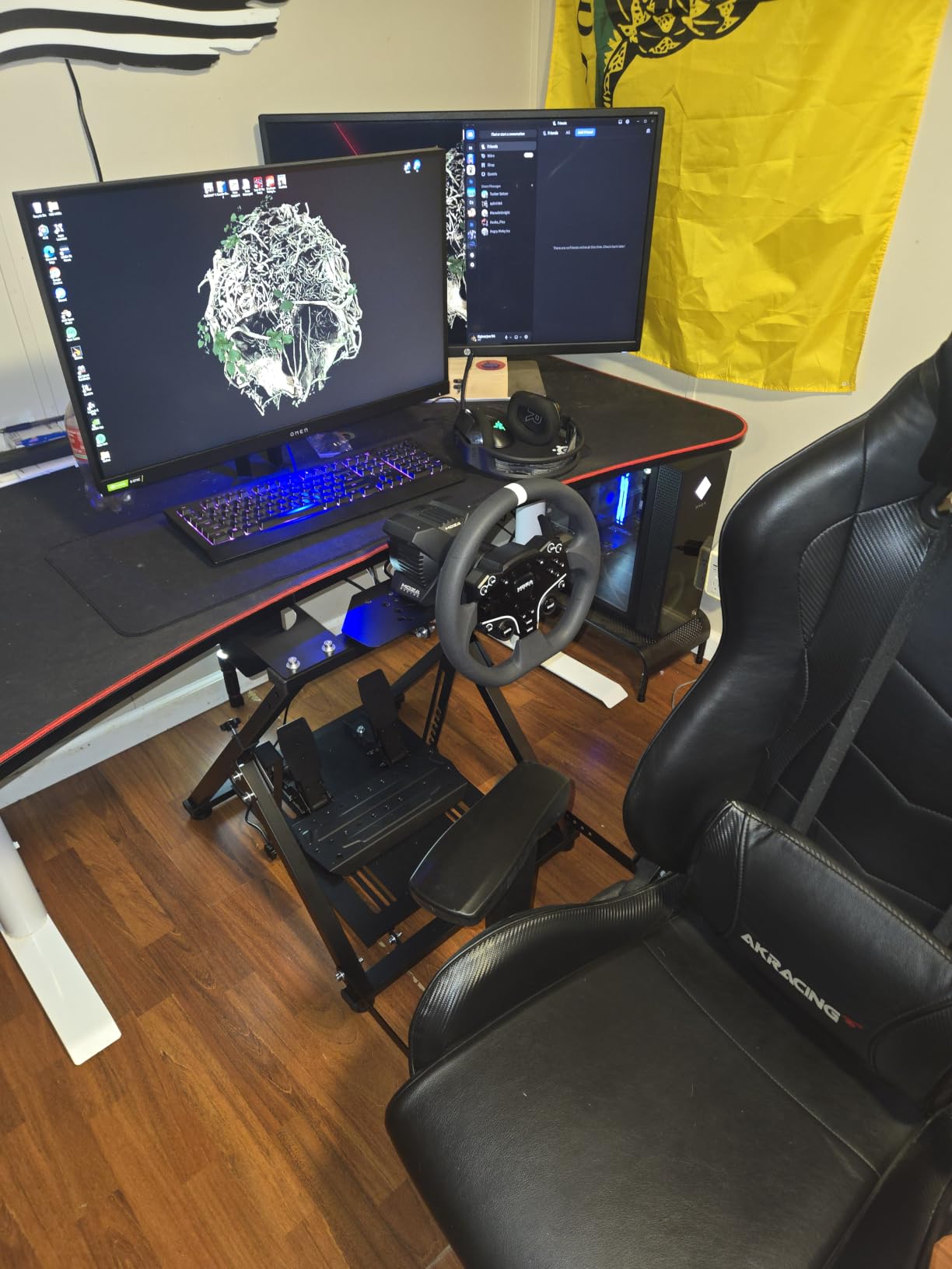Marada X Frame Steering Wheel Stand Racing Sim Cockpit with Seat Slot | Easy Foldable Fit for Logitech G25 G27 G29 G920, for Thrustmaster T300 T248, for Fanatec, No Pedal & Shifter customer photo 2