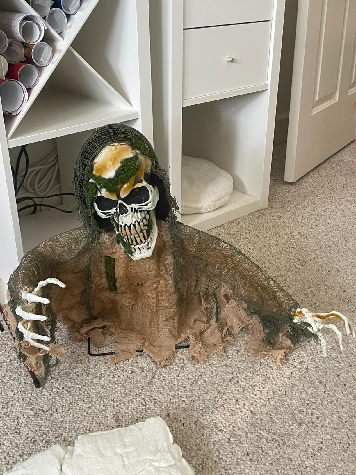 JOYIN Halloween Decoration Outdoor Animated Zombie Groundbreaker, Light-up Skeleton Zombie Groundbreaker Prop with Creepy Sound for Halloween Outside Decoration, Lawn, Yard, Patio, Haunted House Decor customer photo 2