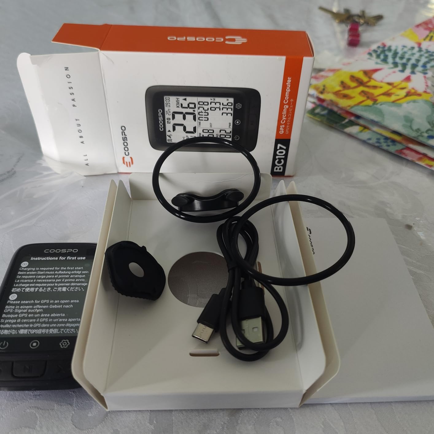 COOSPO Bike Computer GPS Wireless, ANT+ Cycling Computer GPS with Bluetooth, Multifunctional ANT+ Bicycle Computer GPS with 2.4 LCD Screen, Bike Speedometer with Auto Backlight IP67 customer photo 1