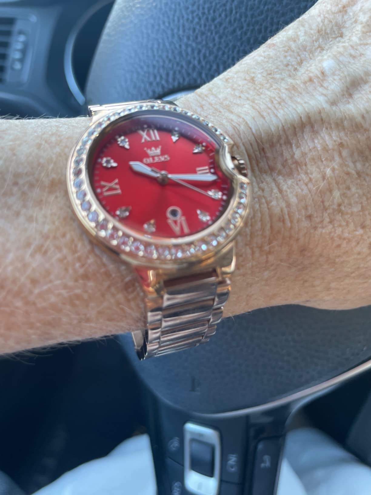 OLEVS Automatic Watches for Women Luxury Mother of Pearl Dial Ceramic Band customer photo 2