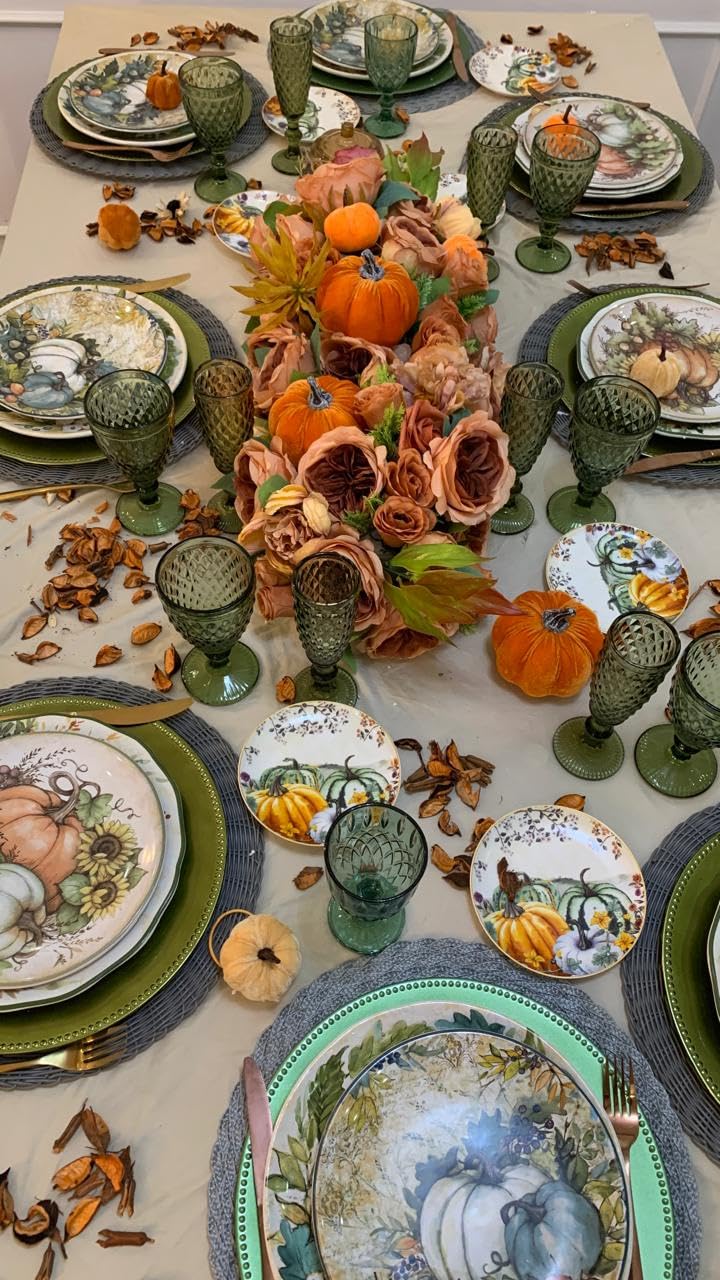 Diahom Pumpkin Decor 12pcs Artificial Velvet Fall Thanksgiving Decoration customer photo 1