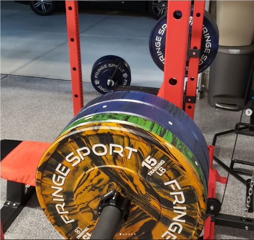 FringeSport Savage Bumper Plates Set and Pairs - Olympic Weight Plate - Rubber Weight Plates with Steel Insert Strength Training Plate (10lb - 460lb) customer photo 1