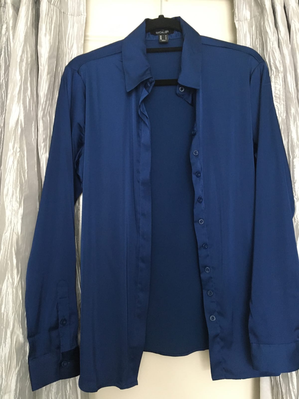 Escalier Women's Silk Blouse Long Sleeve Satin Button Down Shirt Casual Work Office Silky Blouse Top customer photo 1
